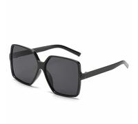 QSYJCCXD Lunettes de soleil surdimensionnées pour femme - Grand cadre - Miroir féminin dégradé - Style hip hop, C1 Noir-Gris, Taille unique