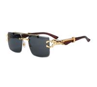 QSYJCCXD Lunettes de soleil tendance en bois pour femme - Lunettes de soleil carrées tendance sans monture pour homme - Lunettes de soleil vintage de luxe, B01, Taille unique