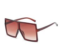 QSYJCCXD Lunettes de soleil vintage surdimensionnées pour femme UV400, Thé, Taille unique