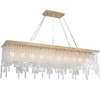 QSYJCCXD Lustre plafonnier Light Postmodern Crystal Chandelier Rectangle Éclairage de Plafond Salon Glossy Plafond pour Le Salon Corridor Corridor Aisle Cabinet Light Home Decor, Chrome 6 Il