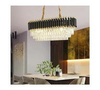 QSYJCCXD Luxe en Cristal Lustre Rectangle Pendentif LED Lampe Cuisine îlot de Salon
