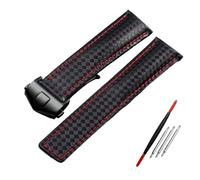 QSYJCCXD Modèle en fibre de carbone STRAPE DE CUIR VÉLICATION 20 mm 22m pour Tag He-Uer F1 Watch Band Wrist Wrists Band Watch Watch Bracelet
