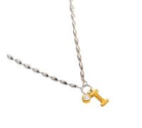 QSYJCCXD Nouveau 2025 Arrivée Sofptig Trendy 925 Sterling Silver Zircon CZ 26 lettres Bracelets de chaîne de perles de riz pour femmes