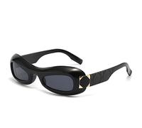 QSYJCCXD Nouveau 2025 Lady White Small Round Feature de Soleil Lunettes de Soleil Femmes Vintage Enveloppe Autour de Verres de Soleil Strièmes de la Jambe