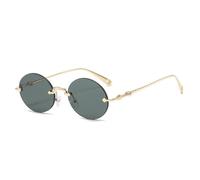 QSYJCCXD Nouveau 2025 Lunettes de Soleil sans Cadre féminine Retro Round Gradient Metal Lunes Men de Protection Solaire à Conduite en Plein air