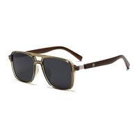 QSYJCCXD Nouveau 2025 Retro Square Double Bridges Men Polarise Sunglasses Rivets Women Sun Glases