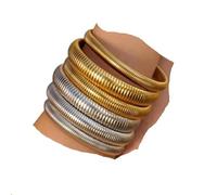 QSYJCCXD NOUVEAU 2025 UNISEE EMPRÉPRERNIR ACIER ACIER ACTEUR Rétro élasticité Bracelet Polon de luxe épais 18k Tendance à or Tendance Fashion Jewelry Finages Men Femmes ACCESSOIRES À TRENDY