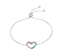 QSYJCCXD Nouveau 2025 Unisexe 925 argent sterling Bracelet coloré coloré Bracelet Amour Chaîne de zircon pour les femmes Bijoux de décoration fin