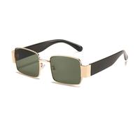 QSYJCCXD Nouveau 2025 Vintage Rectangle Lunettes de Soleil Femmes Hommes Metal Sun Glasses Femme Driveurs Eyeglasse UV400