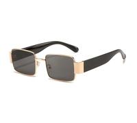 QSYJCCXD Nouveau 2025 Vintage Rectangle Lunettes de Soleil Femmes Hommes Metal Sun Glasses Femme Driveurs Eyeglasse UV400
