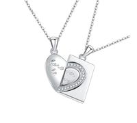 QSYJCCXD Nouveau 2026 925 Colliers en argent sterling pour femmes m simple couple amour coeur collier pendent