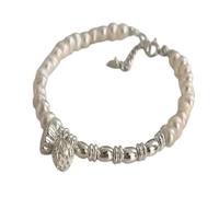 QSYJCCXD Nouveau 2026 925 Silver Geometric Bead Pearl Punk Bracelet ASYMMETRIQUE ASYMMETRIQUE IRRÉGULAIR