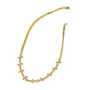 QSYJCCXD Nouveau 2026 Colliers de tour de cou plaqué en or sauvage et à la mode en acier inoxydable pour femmes Cumbic Zirconia Luxury Bijoux imperméable Cadeaux d'accessoires de mode Créative Gift