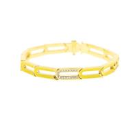 QSYJCCXD Nouveau 2026 Gold Colors Neon Enamel CZ Bracelet de chaîne de liaison ouverte colorée 17cm 19cm mode Géométrique Femmes Bijoux ACCESSOIRES DE MODE CARE