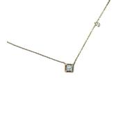 QSYJCCXD Nouveau 2026 Luxury léger 925 argent sterling plaqué 14k Gold Zircon Collier couloir feme