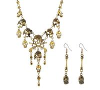 QSYJCCXD NOUVEAU 2026 RÉSULTATS UNISEUX HALLOWENEEN Collier de gland et boucles d'oreilles vintage Punk Set For Women Party Accessoires Fashion Trendy Creative Gift for Women and Men