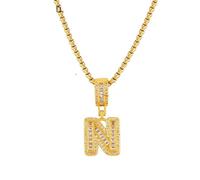 QSYJCCXD Nouveau 2026 Unisexe 26 lettres pendentif collier en acier inoxydable 18k colliers longs étanches en or pour femmes couples couples de la chaîne de cou bijoux luxe à la mode meilleur cadeau