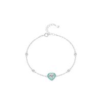 QSYJCCXD Nouveau 2026 Unisexe 925 Centres romantiques en argent sterling CZ CZ Green Bracelet Bracelet Link Link Chain pour femmes