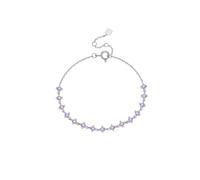 QSYJCCXD Nouveau 2026 Unisexe 925 STERLING Silver Gold Round Purple Zircon Bracelet mince Chaîne Grace Mariage Mariage Bigne Femme Femmes Bijoux Fashion ACCESSOIRES CRÉATIVES POUR FEMMES ET HOMMES