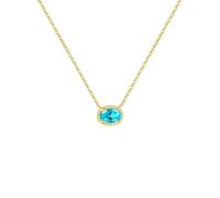 QSYJCCXD Nouveau 2026 Unisexe Stainles Stell Women 925 STERLING Silver Blue Round Zircon Long Chain Collier Fonction de luxe Gift Party Bijoux de bijoux Trendy Créatifs pour femmes et hommes