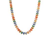 QSYJCCXD Nouveau bracelet de collier de luxe féminin Unisexe 2026 en acier inoxydable avec zircon coloré 18K Colliers plaqués à l'or