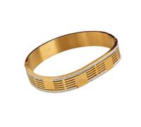 QSYJCCXD Nouveau conception de creux de creux de Daily 2025 Unisexe avec plein de CZ sur les deux côtés Tendance exquise en acier inoxydable Bracelet Décoration de la décoration