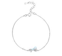 QSYJCCXD Nouveau pour Trendy 2025 Véritable 925 Argent Sterling Simple Mignon Bowknot Email Bracelet réglable pour Les Femmes Platinum Bijoux de fête