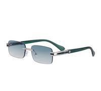 QSYJCCXD Petit Rectangle Lunettes de Soleil sans riminaires Hommes Luxe de Soleil sans Cadre Nuances