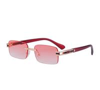 QSYJCCXD Petit Rectangle Lunettes de Soleil sans riminaires Hommes Luxe de Soleil sans Cadre Nuances