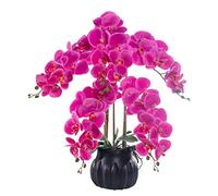 QSYJCCXD Phalaenopsis Orchid Floral Arrangement dans un vase Fleurs d'orchidées fausses en soie artificielle pour l'intérieur du mariage en plein air Décoration de bureau