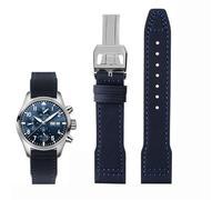 QSYJCCXD Pilot de vache en nylon haute densité pour IWC Mark Pilot Prince Bertolo Portugal Pliant Backle Watch Band 20 mm Bracelet Men's Nylon Cowhide en cuir STRAP