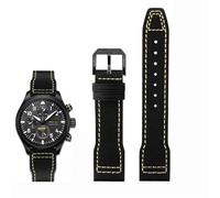 QSYJCCXD Pilot de vache en nylon haute densité pour IWC Mark Pilot Prince Bertolo Portugal Pliant Backle Watch Band 20 mm Bracelet Men's Nylon Cowhide en cuir STRAP