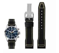 QSYJCCXD Pilot de vache en nylon haute densité pour IWC Mark Pilot Prince Bertolo Portugal Pliant Backle Watch Band 20 mm Bracelet Men's Nylon Cowhide en cuir STRAP
