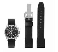 QSYJCCXD Pilot de vache en nylon haute densité pour IWC Mark Pilot Prince Bertolo Portugal Pliant Backle Watch Band 20 mm Bracelet Men's Nylon Cowhide en cuir STRAP