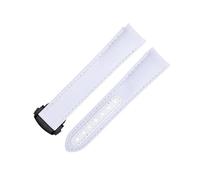 QSYJCCXD Pour STRAP OMEGA pour AT150 SEAMASTER 300 Planet Ocean de Ville Speedmaster Curbed Watch Band 20 mm Nouveau White High Density Nylon Cowhide Watch Bands