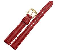 QSYJCCXD pour Toute Bande de Montre en Cuir de Marque pour Les Filles et l'étudiant Crocodile Grain Band 10 12 14 16 18 mm Brun Noir Rouge Blanc Sangle