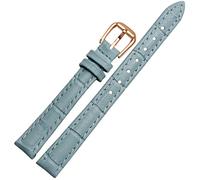 QSYJCCXD pour Toute Bande de Montre en Cuir de Marque pour Les Filles et l'étudiant Crocodile Grain Band 10 12 14 16 18 mm Brun Noir Rouge Bleu Bleu