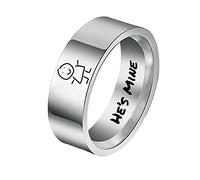 QSYJCCXD Promesse en acier inoxydable sonne d'argent, petit ami de 8 mm et petite amie couple son couple et ses anneaux