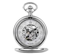 QSYJCCXD Retro Mécanique Pocke Watch Smooth Case Hand Winding Watches Genergave Flip Case Horloge Chain pour Hommes Femmes