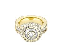 QSYJCCXD Ring de la mossanite coupé en or 14K en or, anneau vintage hip-hop rond, un clin d'œil au millésime avec une touche moderne, des cadeaux papa