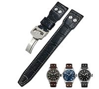 QSYJCCXD Rivets de 20 mm Rivets en cuir authentique ajustement pour IWC Big Pilot Watch IW3777 STRAP DE CUIR DE CALFSKIN