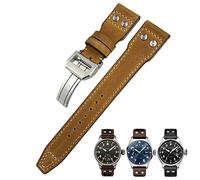 QSYJCCXD Rivets de 20 mm Rivets en cuir authentique ajustement pour IWC Big Pilot Watch IW3777 STRAP DE CUIR DE CALFSKIN