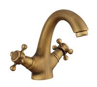 QSYJCCXD Robinet mitigeur en laiton antique à deux poignées pour salle de bain