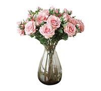 QSYJCCXD Rose Artificielle et vases Silk Hortensea Fake Flower Christmas Decorations Décorations de Mariage Table Poix Centrale de Bureau Décoration de fête de Mariage