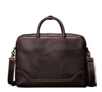 QSYJCCXD Sacs vintage Misportation Men épaule Geatic Leather Handbag Man Brown Casual 15,6 pouces Sac d'ordinateur portable