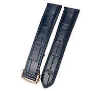 QSYJCCXD Sangle de montre à feuilles de vache de 18 mm 20 mm 22 mm pour Omega 007 Seamster 300 de Ville AT150 19/21 mm Commander WatchBand Boucle pliante