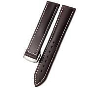 QSYJCCXD Sangle de montre à feuilles de vache de 18 mm 20 mm 22 mm pour Omega 007 Seamster 300 de Ville AT150 19/21 mm Commander WatchBand Boucle pliante