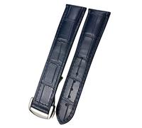 QSYJCCXD Sangle de montre à feuilles de vache de 18 mm 20 mm 22 mm pour Omega 007 Seamster 300 de Ville AT150 19/21 mm Commander WatchBand Boucle pliante