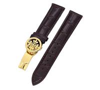 QSYJCCXD Sangle de montre en cuir authentique 19 mm 20 mm 22 mm bandes de surveillance pour bandes de wath avec acier inoxydable déploie fermoir