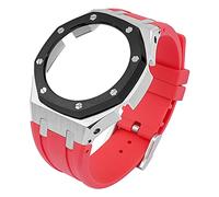 QSYJCCXD Sangle en Caoutchouc de la 3e génération Découpe en Acier Inoxydable pour GA-2100 GA-2110 Bande de Montre GA2100 Adaptateur de boîtier de réaménagement en métal